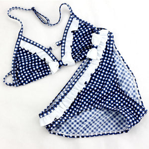 Cute Plaid Swimsuit  New Summer Children Split Two-piece